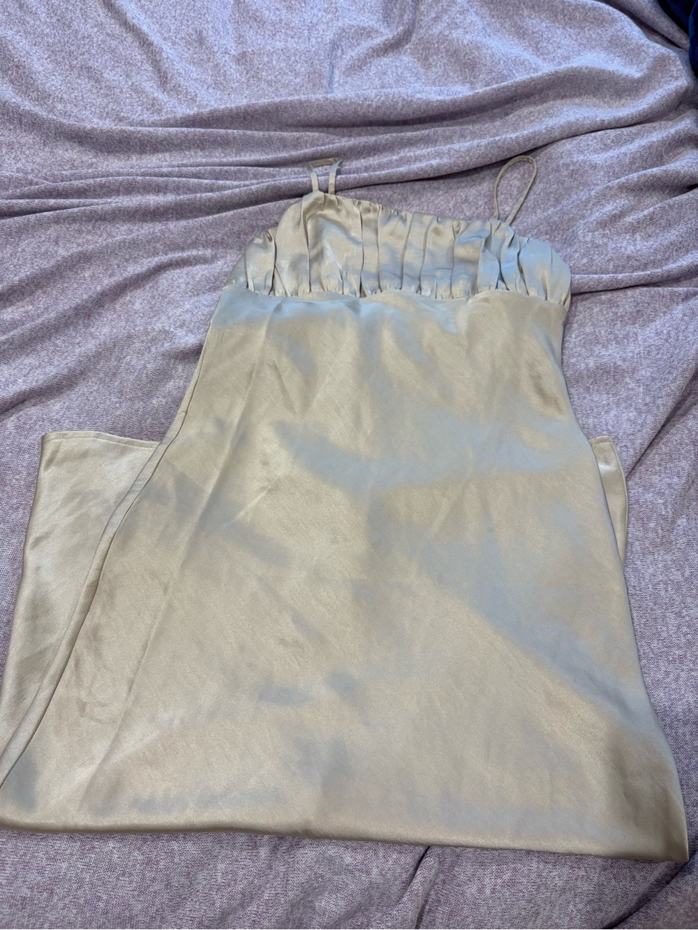 Missguided + Champagne Satin Maxi Dress